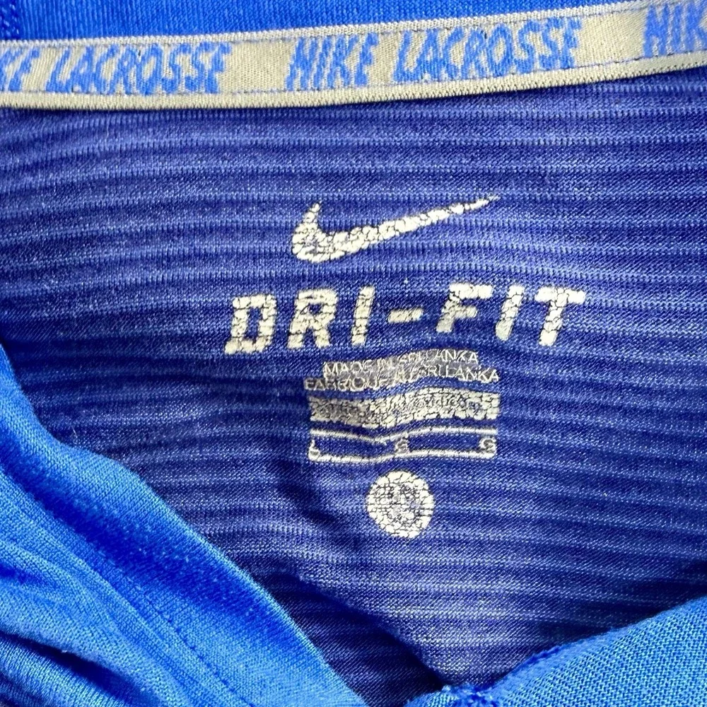 Nike Lacrosse Men's Large Dri-FIT Long Sleeve Lightweight Hoodie Tee Blue - Picture 6 of 9